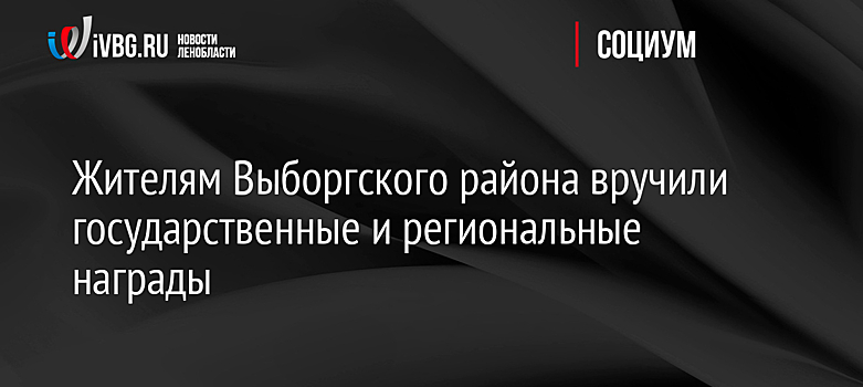 Жителям Выборгского района вручили государственные и региональные награды