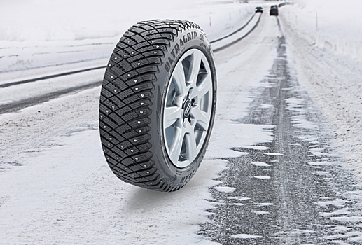 Зимняя резина Goodyear UltraGrip Ice Arctic: треугольные шипы с твердосплавной вставкой против арктического снега и льда